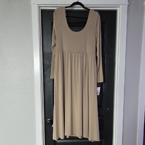 a new day Dresses & Skirts - NWT A New Day Long Sleeve Tan Beige Midi Dress Size Large